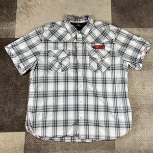 Harley Davidson Motorcycles Mens Plaid Short Sleeve Button Up Shirt 3XL